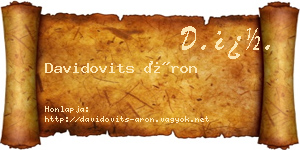 Davidovits Áron névjegykártya
